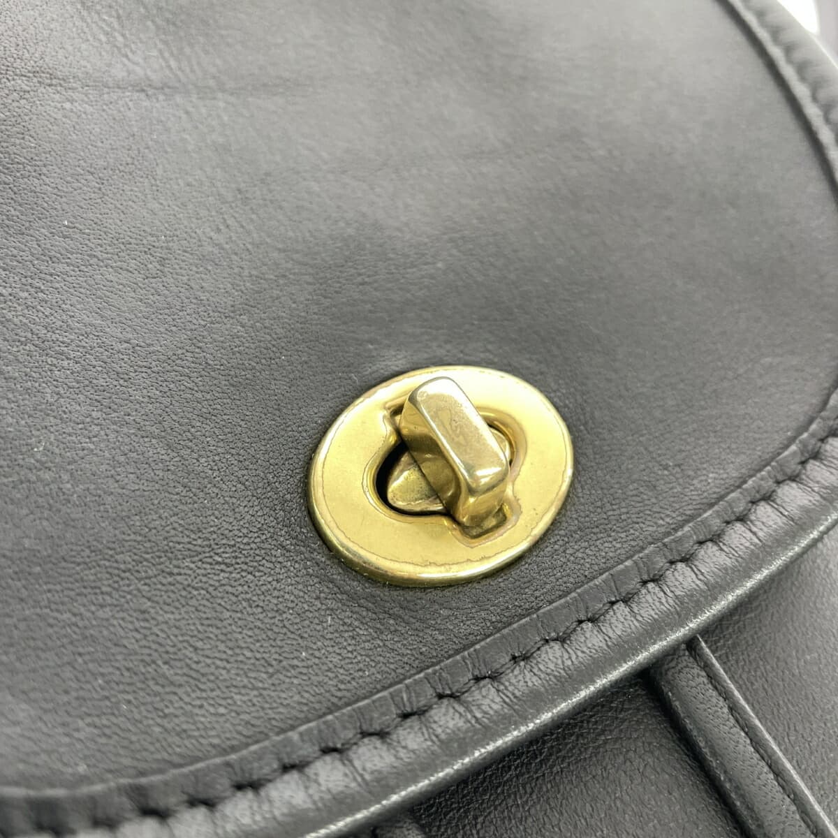 COACH Coach Old Coach Mini Backpack Made in USA Grab Tan Leather Black 9960 Turn Lock Black Ladies 5