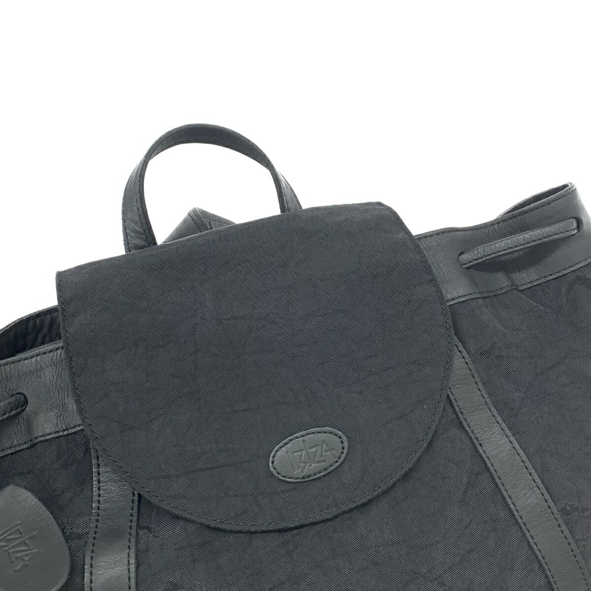 IBIZA Ibiza Drawstring Backpack Good Condition Clover Motif/Nylon × Leather Black Ladies 5