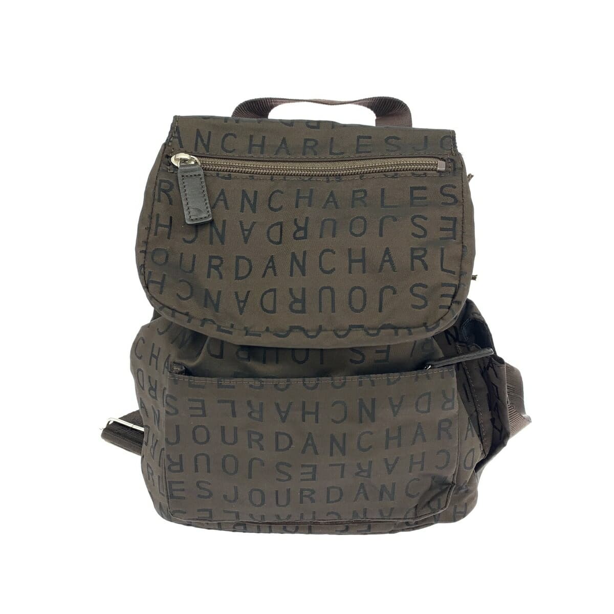 CHARLES JOURDAN Mini Drawstring Backpack Good Condition Mistral/Nylon Brown Ladies