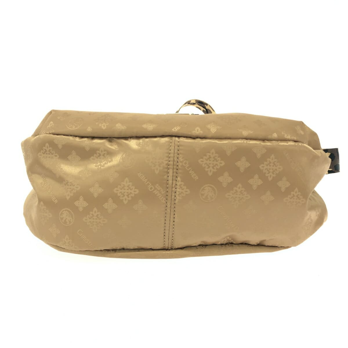 CHRISTIAN OLIVIER Shoulder Bag Excellent Condition Leopard Monogram Nylon Gold Color Women's 4