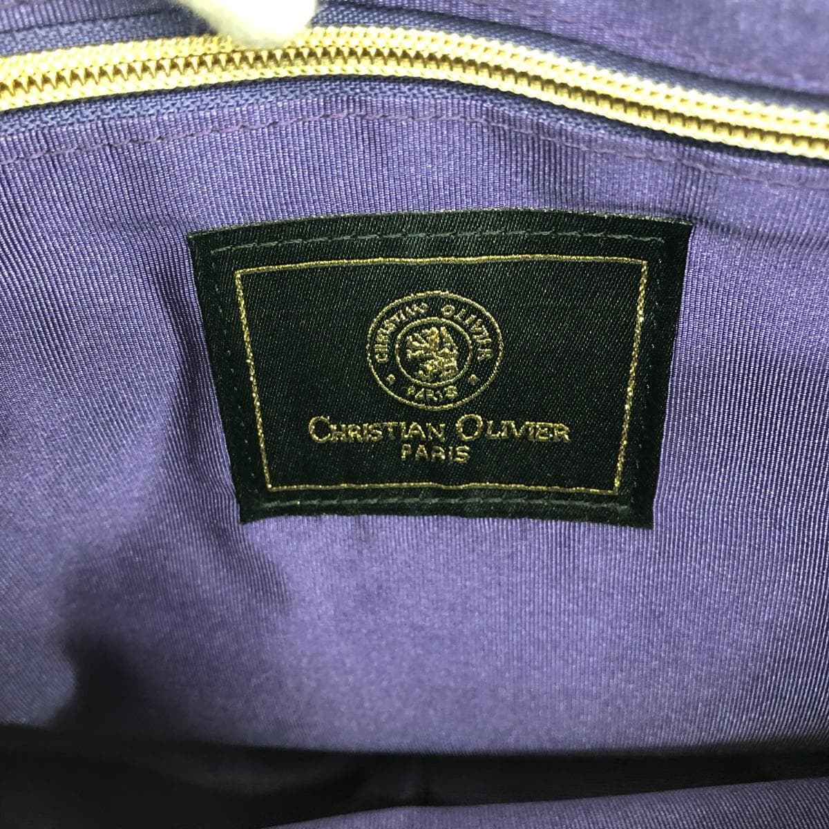 CHRISTIAN OLIVIER Shoulder Bag Excellent Condition Leopard Monogram Nylon Gold Color Women's 7