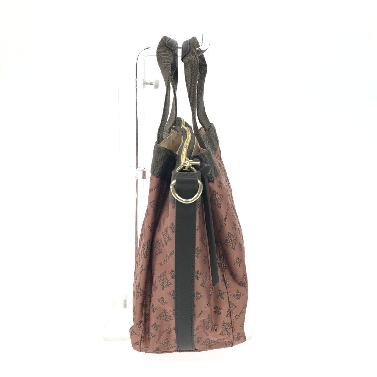 CHRISTIAN OLIVIER 2WAY tote bag in excellent condition, monogram nylon, rose gold, pink, ladies 2