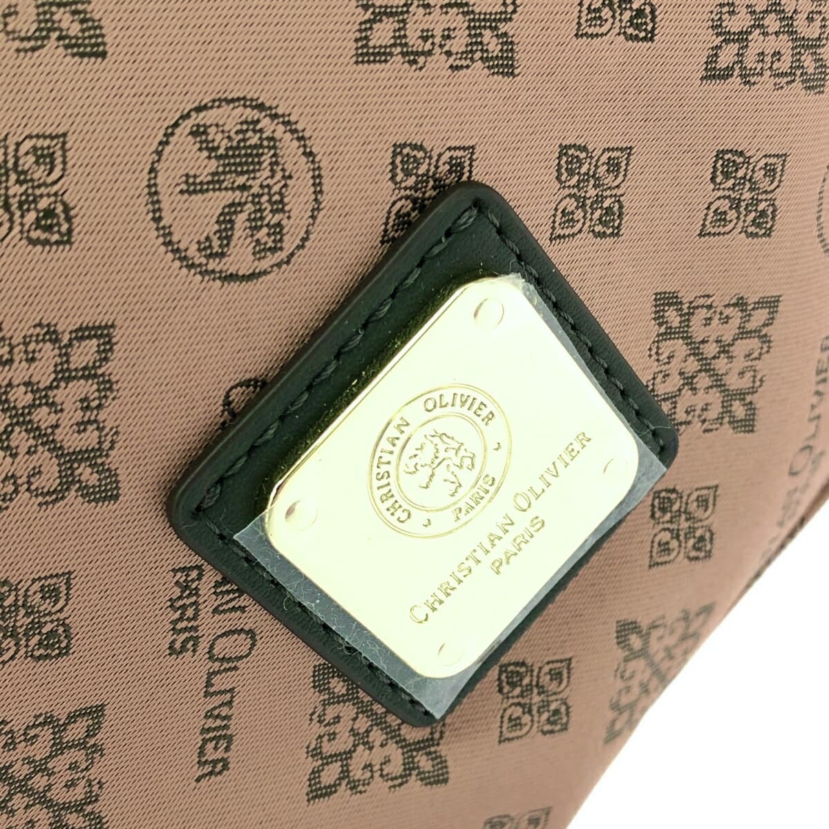 CHRISTIAN OLIVIER 2WAY tote bag in excellent condition, monogram nylon, rose gold, pink, ladies 6