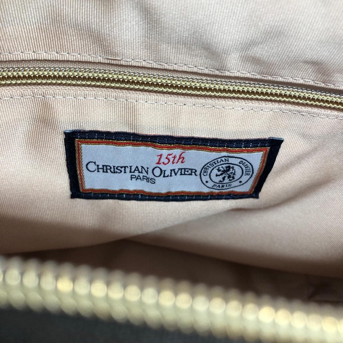 CHRISTIAN OLIVIER 2WAY tote bag in excellent condition, monogram nylon, rose gold, pink, ladies 8