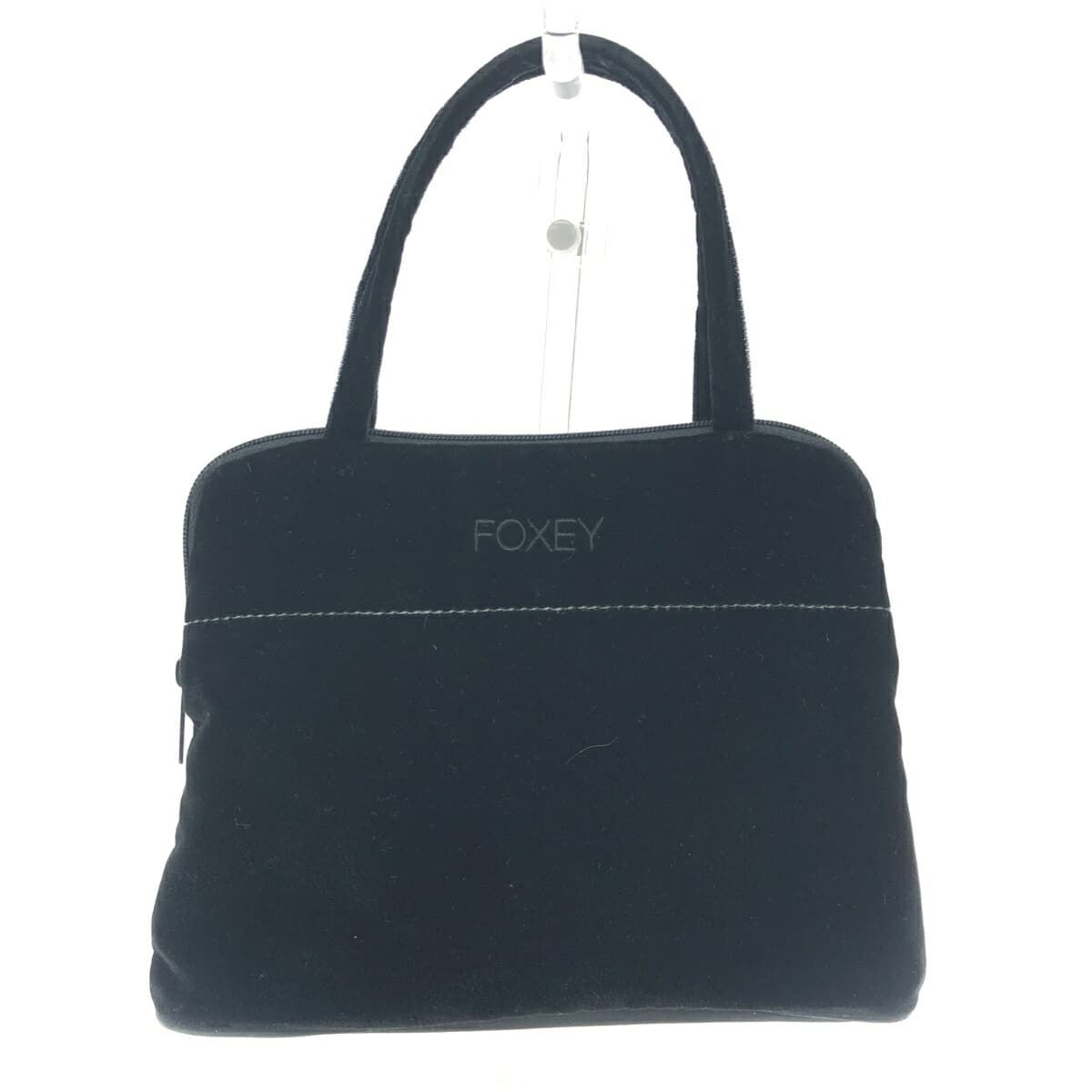 FOXEY BOUTIQUE Mini Tote Bag Good Condition Logo Embroidery/Velvet Black Ladies