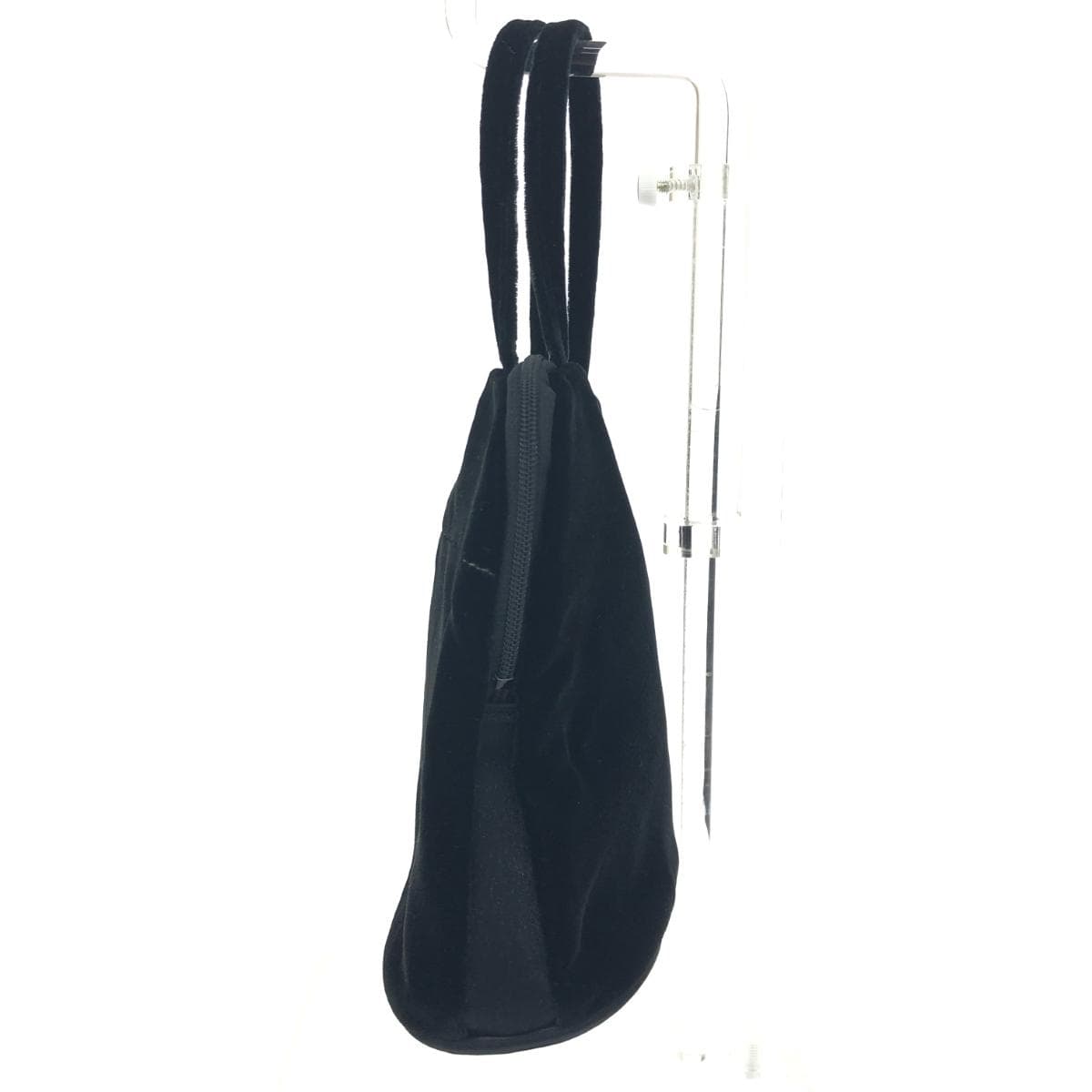 FOXEY BOUTIQUE Mini Tote Bag Good Condition Logo Embroidery/Velvet Black Ladies 2