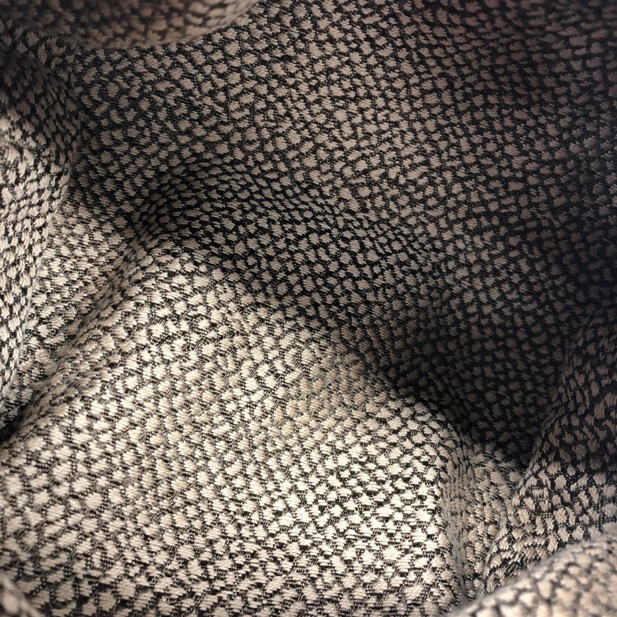 Borbonese Mini Shoulder Bag in Good Condition, Quail Pattern/Leather, Brown, Women's 4