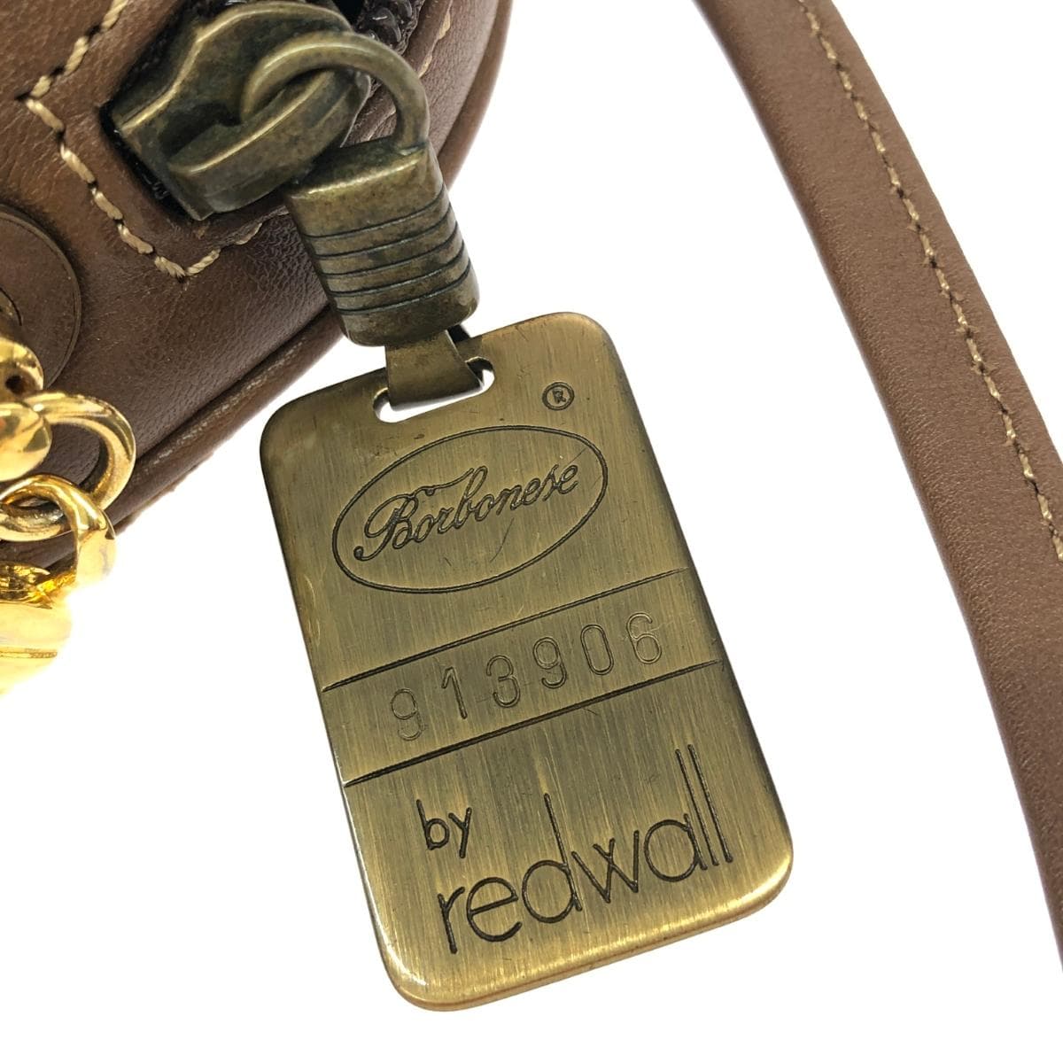 Borbonese Mini Shoulder Bag in Good Condition, Quail Pattern/Leather, Brown, Women's 5