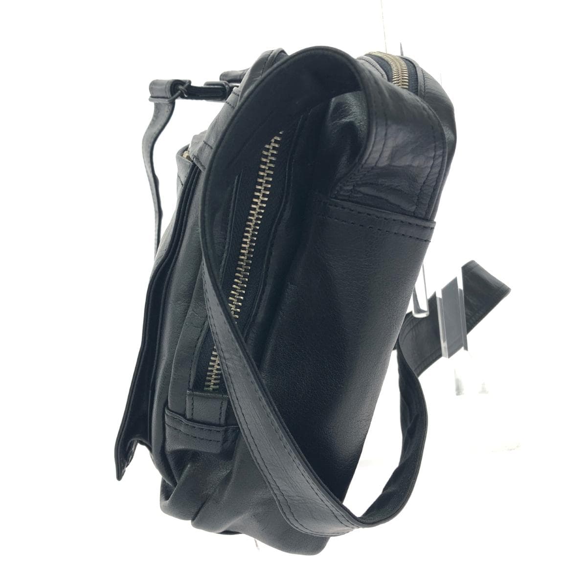 PORTER Shoulder Bag / Square Leather Black Unisex 2