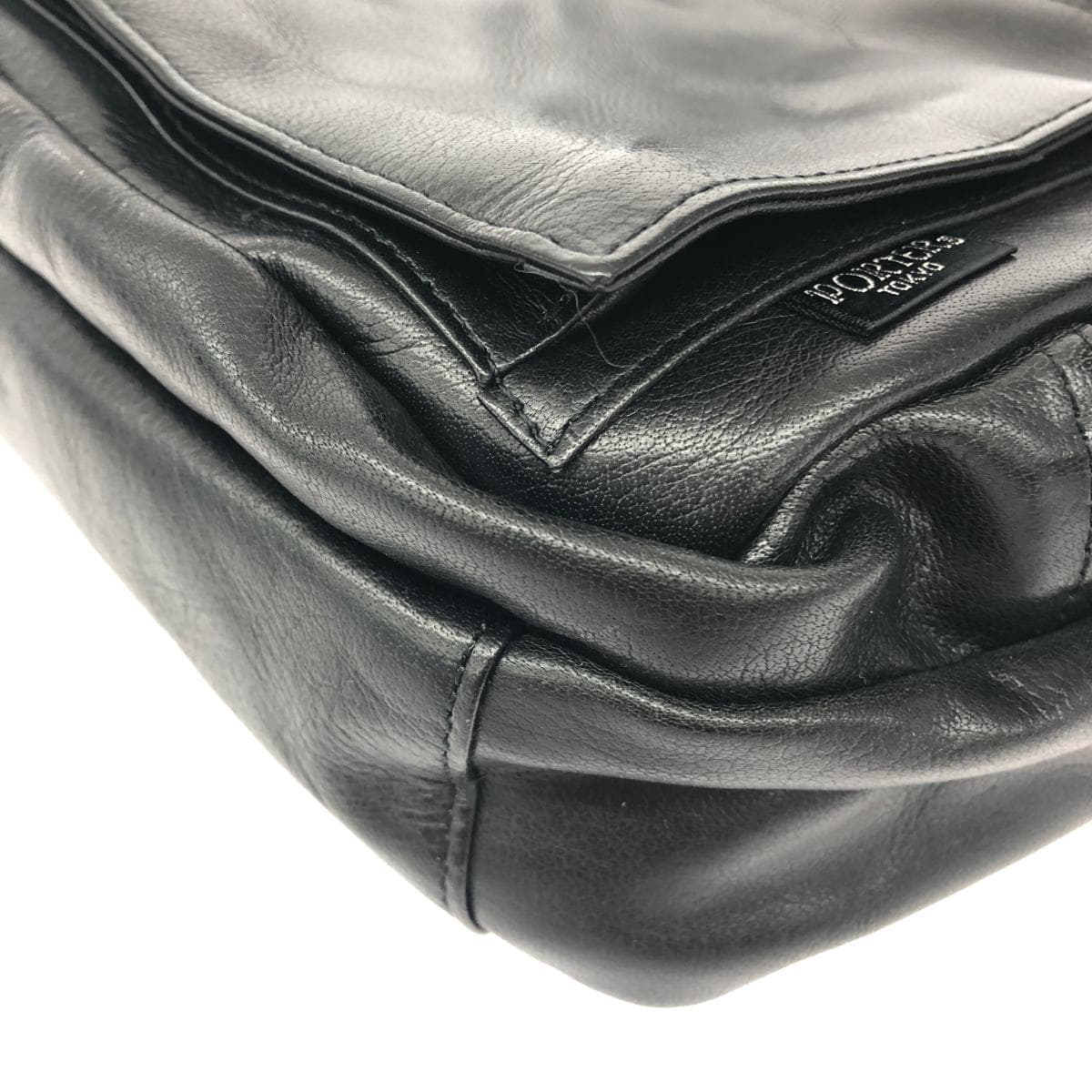 PORTER Shoulder Bag / Square Leather Black Unisex 6