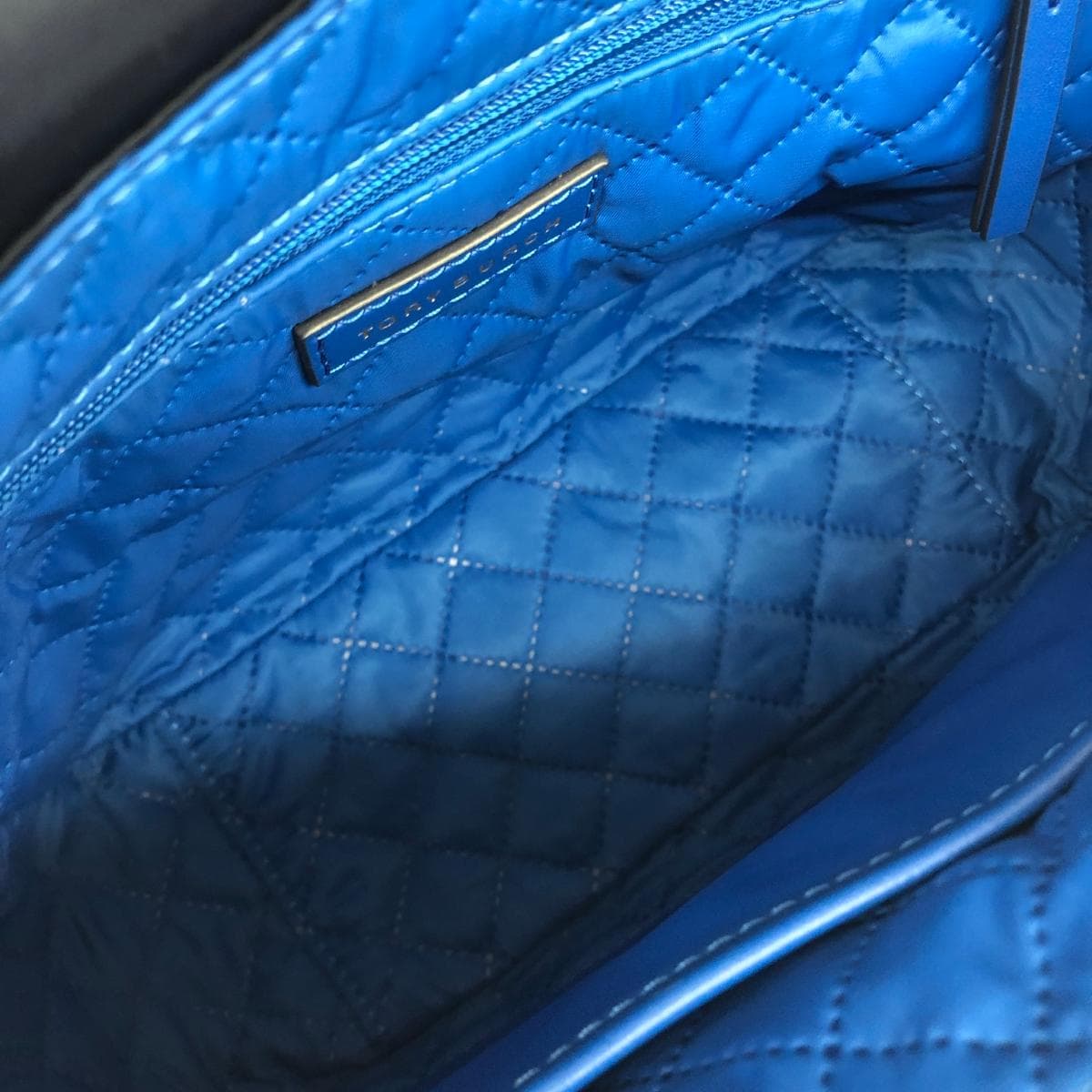 TORYBURCH Tory Burch shoulder bag in good condition, with iconic hardware/nylon × leather, navy 4