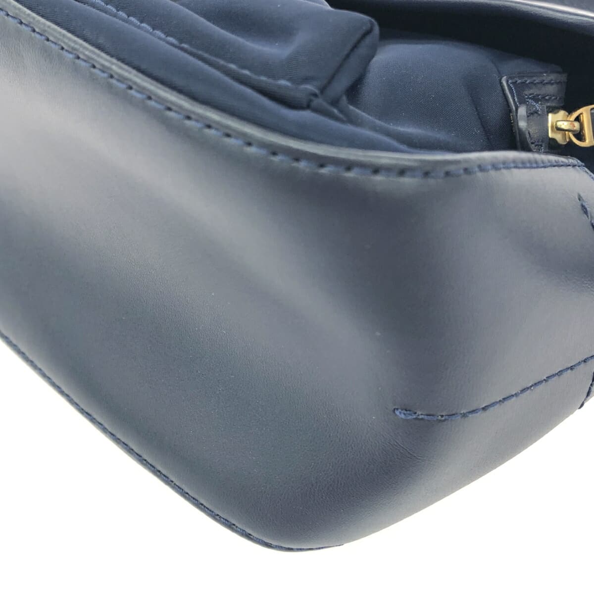 TORYBURCH Tory Burch shoulder bag in good condition, with iconic hardware/nylon × leather, navy 7