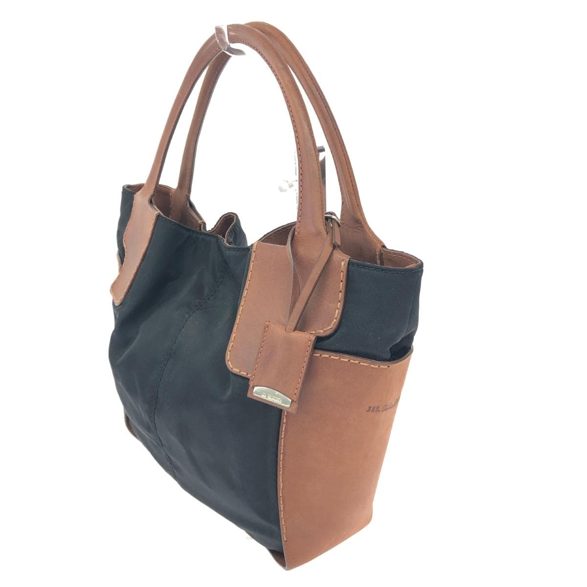 JIL SANDER Handbag Nylon × Leather Black/Brown Men's 3