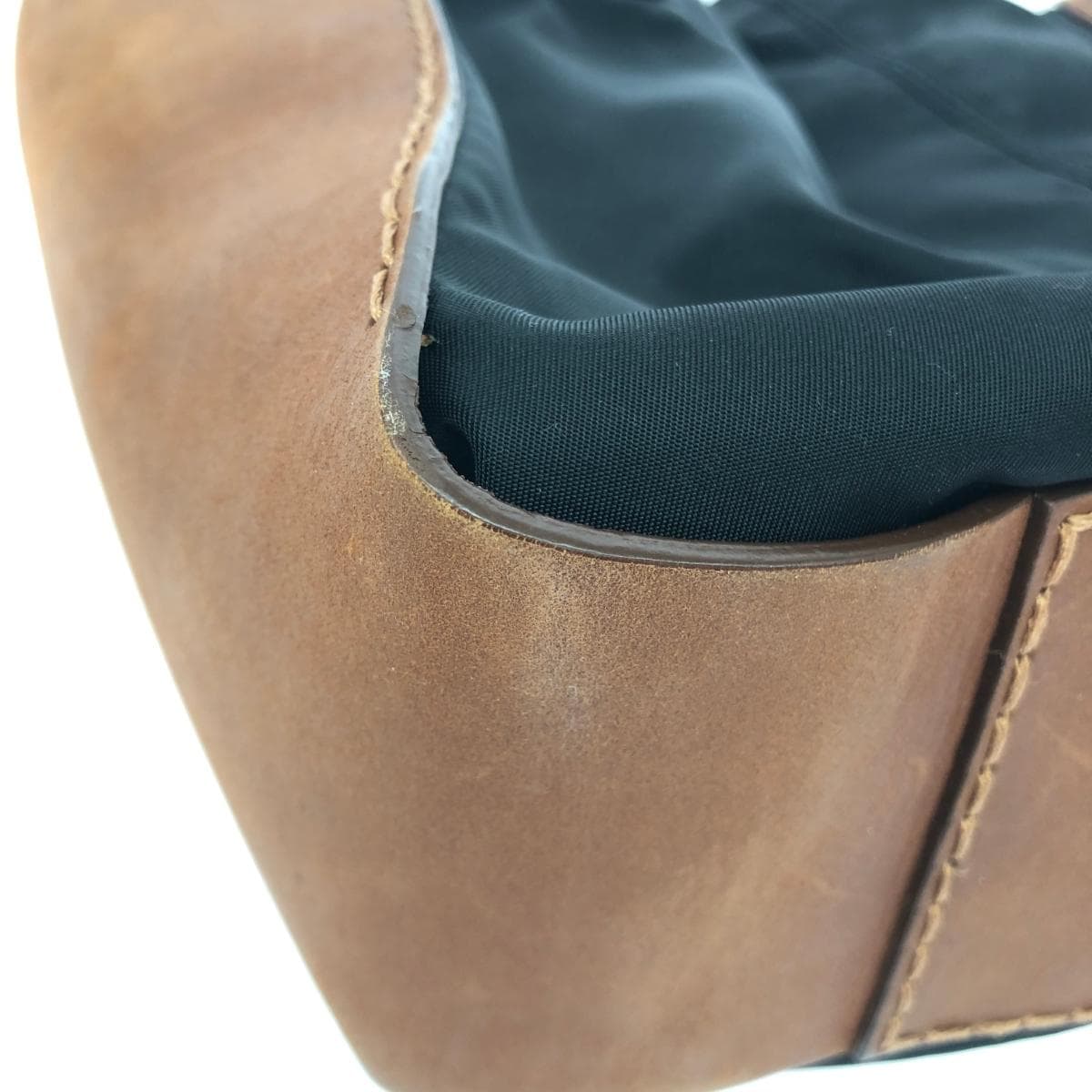 JIL SANDER Handbag Nylon × Leather Black/Brown Men's 7