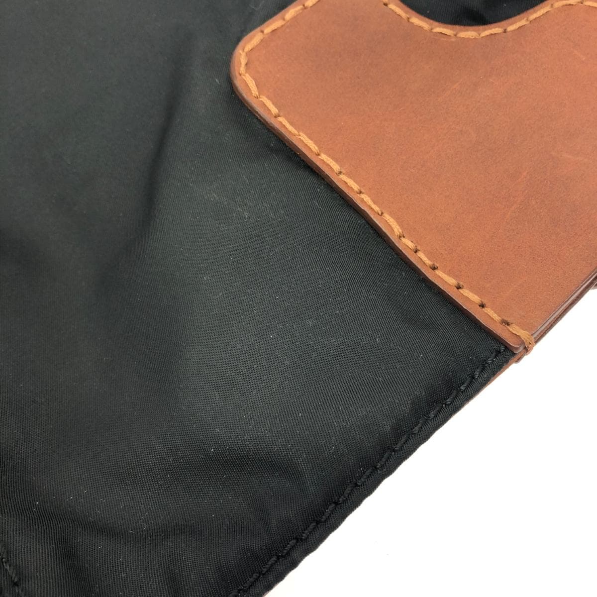 JIL SANDER Handbag Nylon × Leather Black/Brown Men's 8