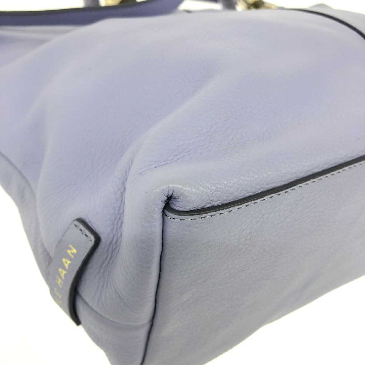 Cole Haan 2WAY Tote Bag Woven Handle Leather Purple Ladies 10