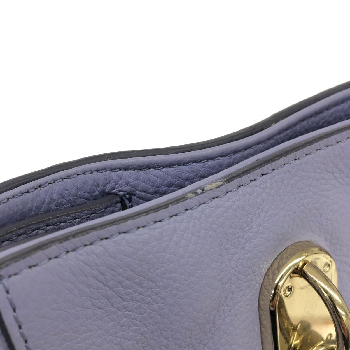 Cole Haan 2WAY Tote Bag Woven Handle Leather Purple Ladies 8