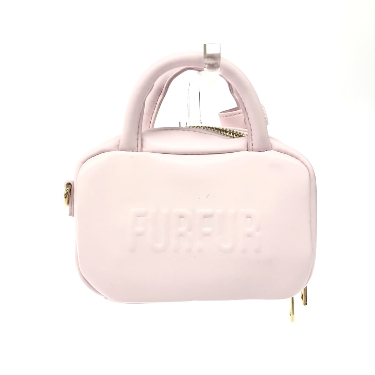 Furfur Fafa Micro Square Boston Bag in Good Condition Pink for Women
