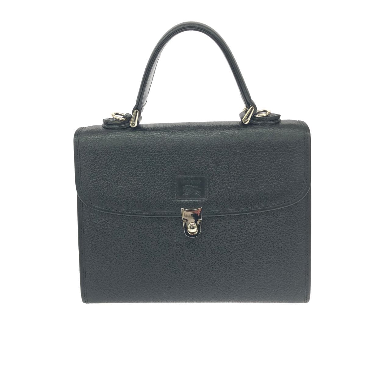 Burberry's 2WAY Bag Shadow Horse Logo/Leather Black Ladies