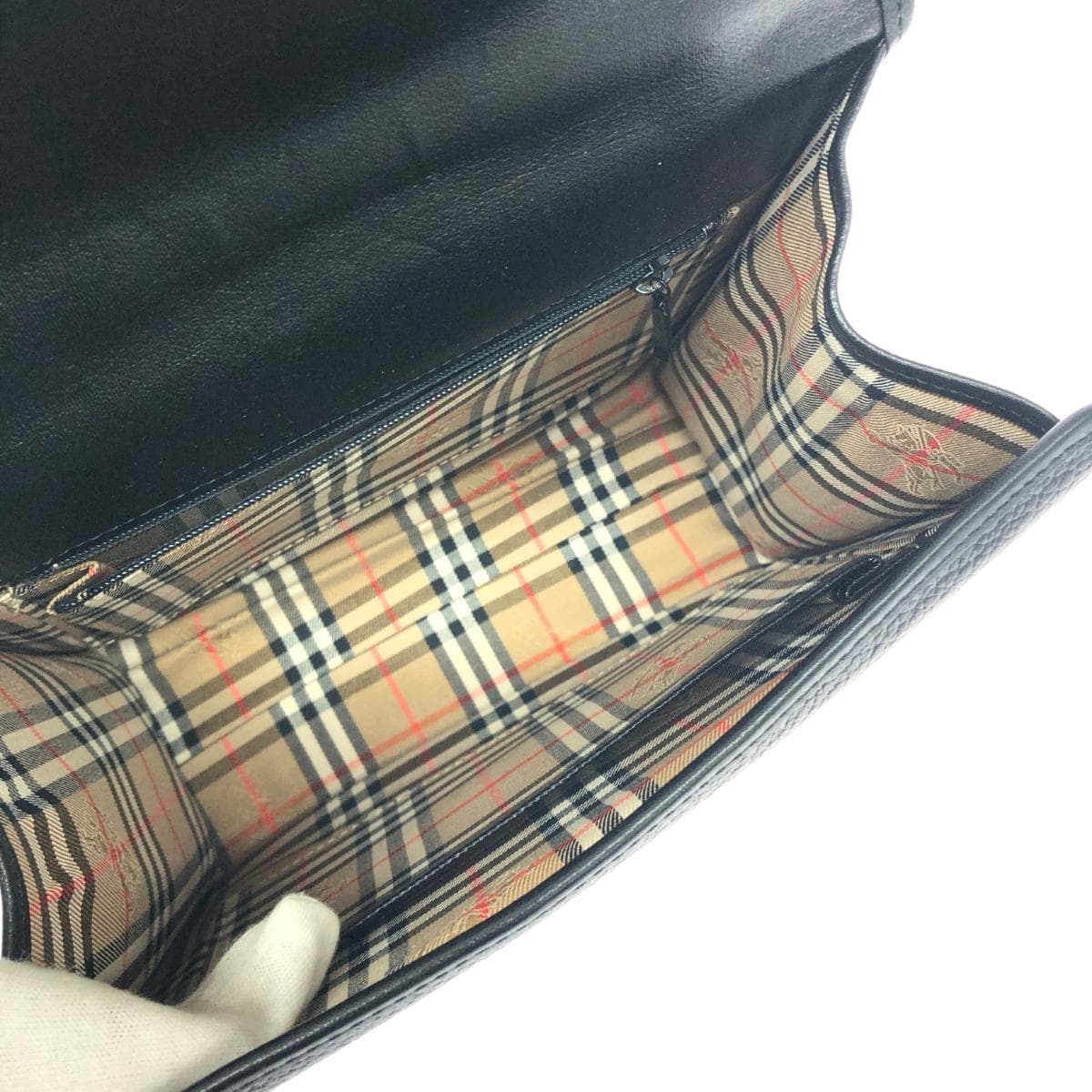 Burberry's 2WAY Bag Shadow Horse Logo/Leather Black Ladies 7