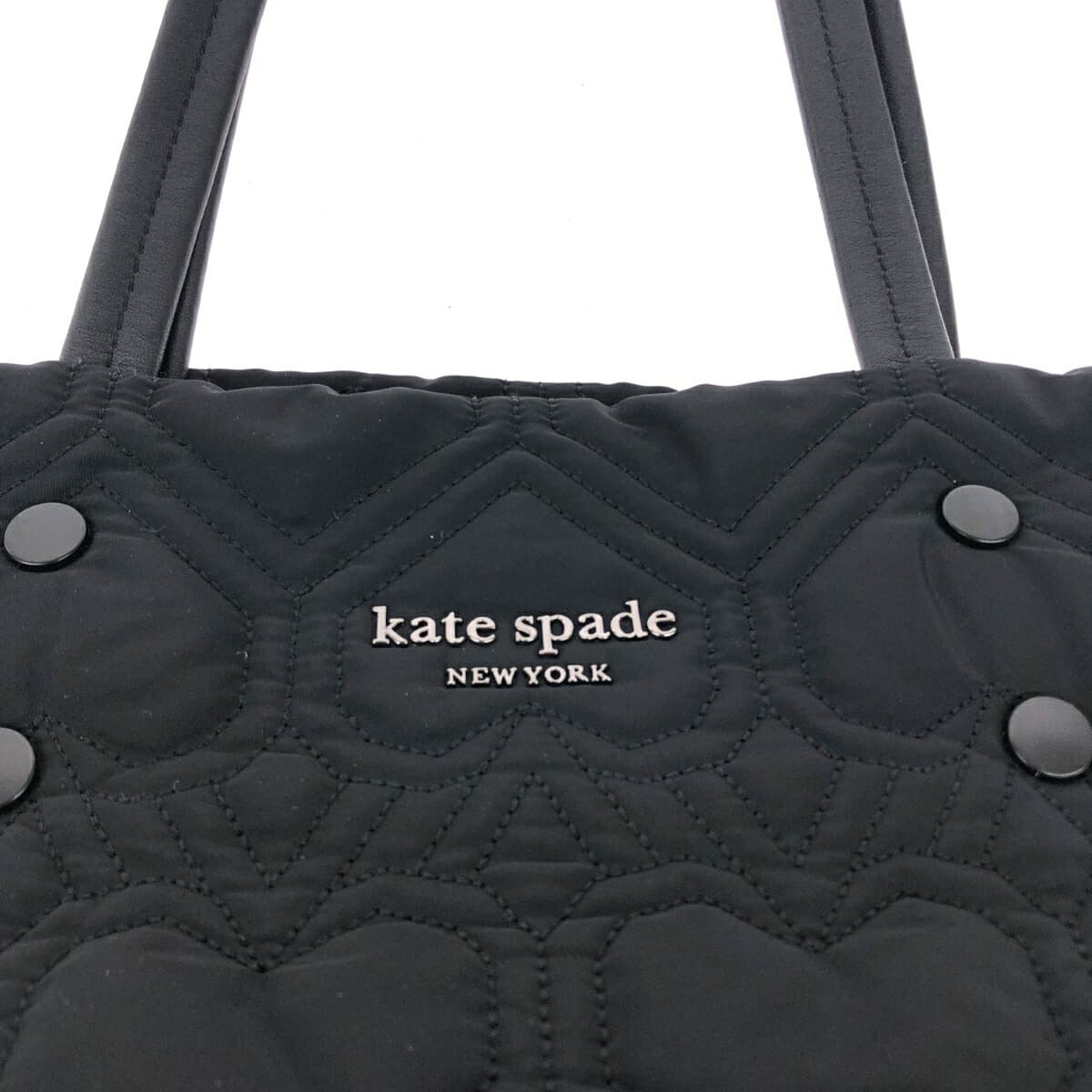 Kate Spade Handbag Heart Quilting Nylon Black Ladies 6