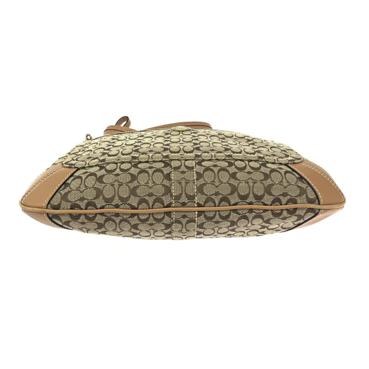 COACH Shoulder Bag Signature Canvas × Leather Beige Women's 4