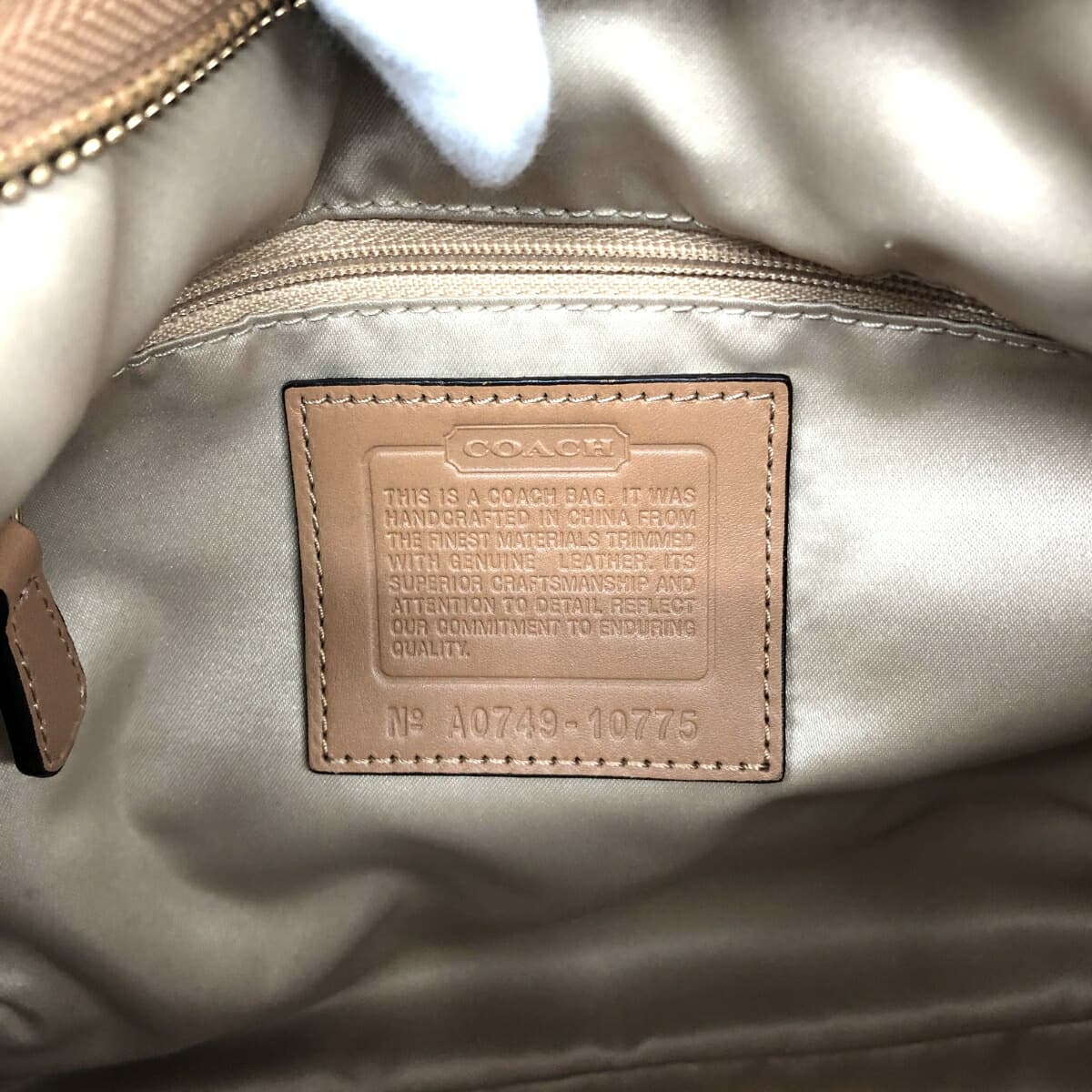 COACH Shoulder Bag Signature Canvas × Leather Beige Women's 7