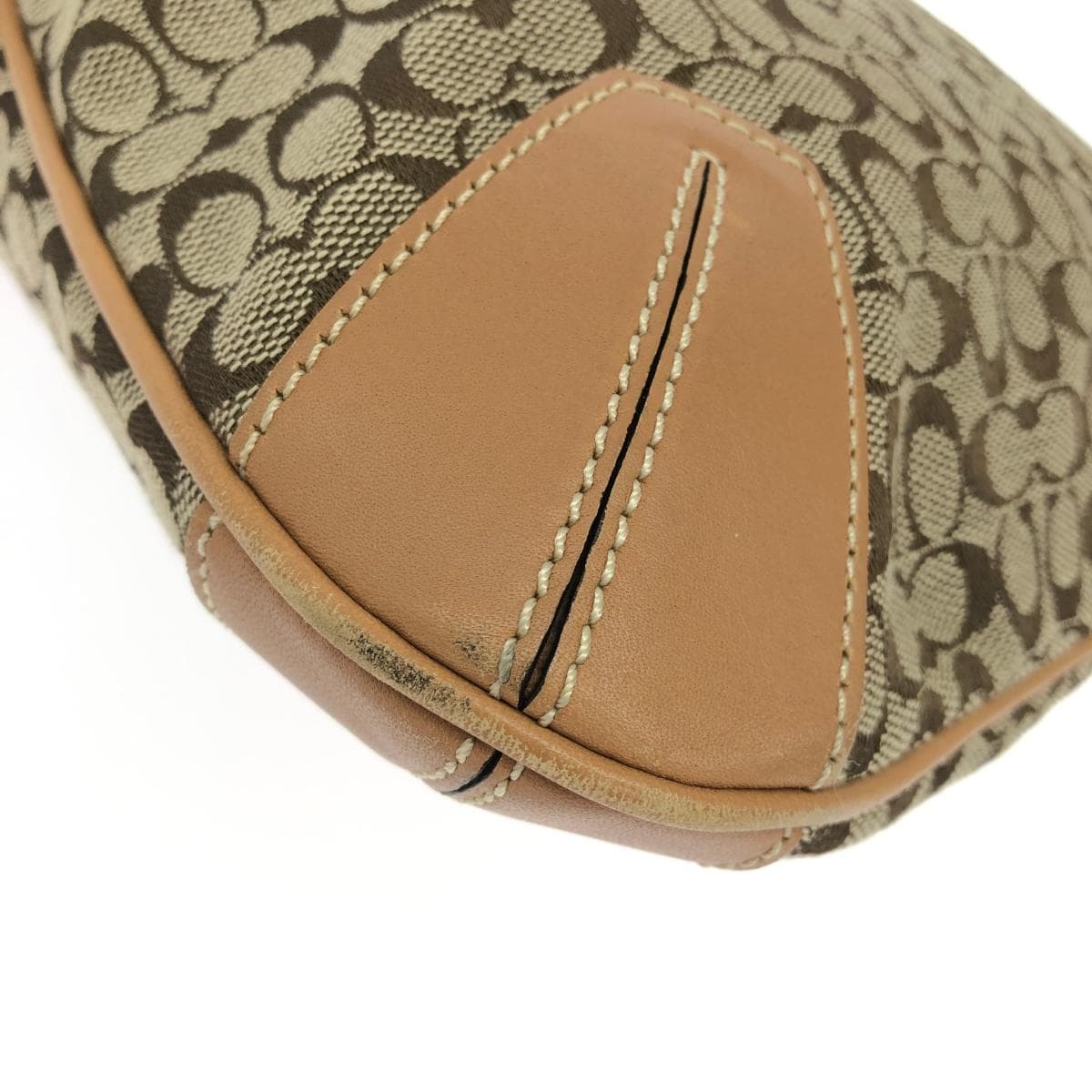 COACH Shoulder Bag Signature Canvas × Leather Beige Women's 8