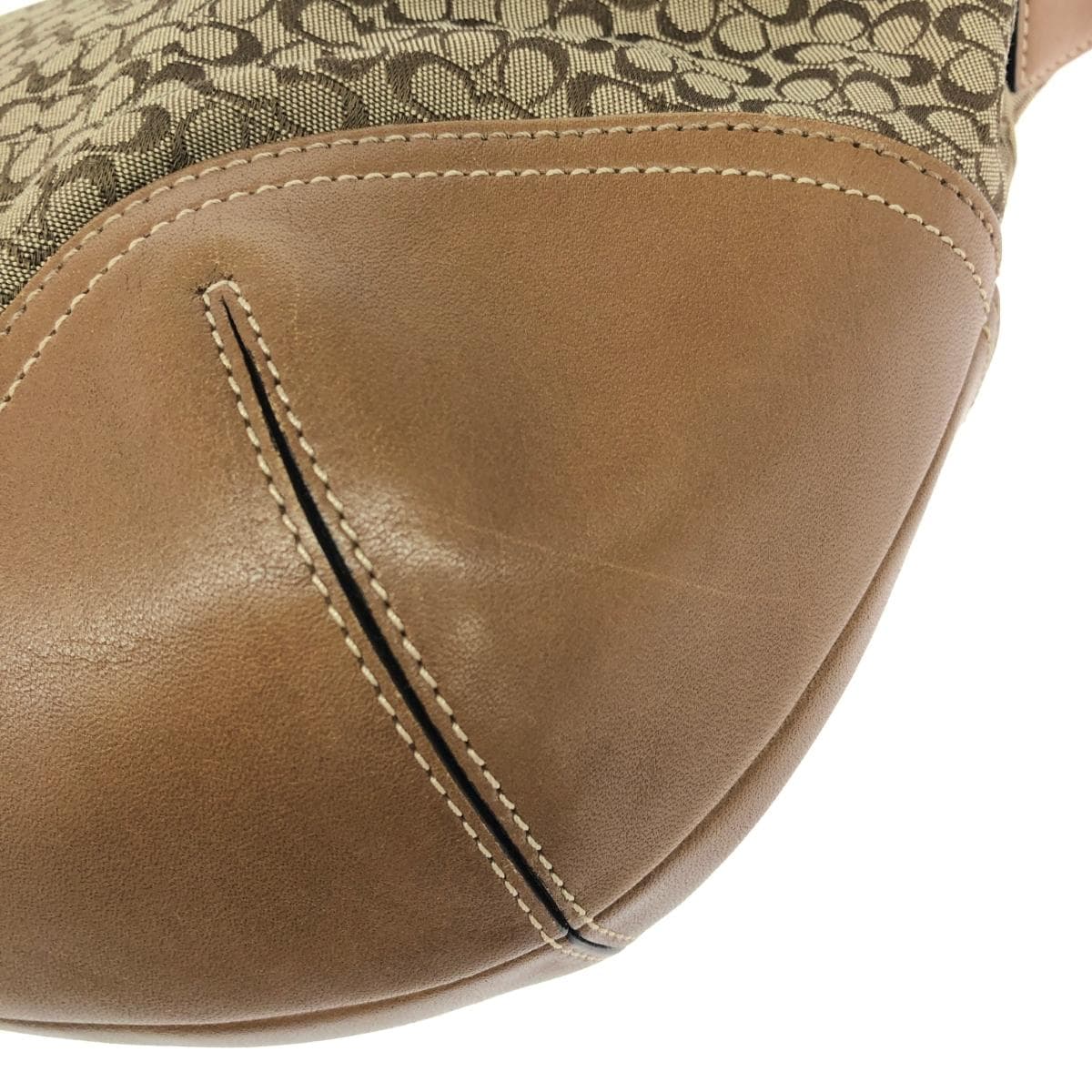 COACH Coach One Shoulder Bag Good Condition Mini Signature Canvas × Leather Beige Ladies 8