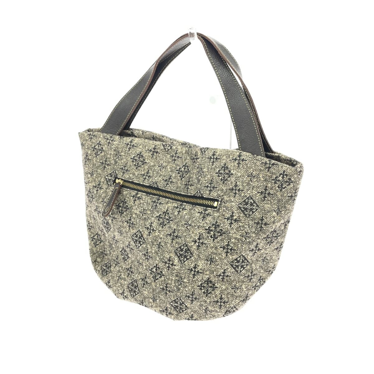 Russet Rassit handbag in good condition, felt × leather, brown, for women 3