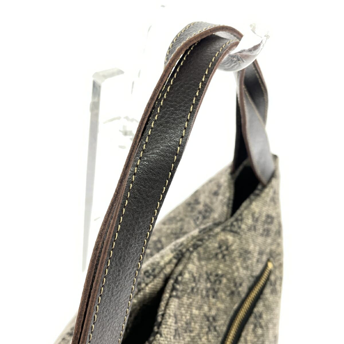 Russet Rassit handbag in good condition, felt × leather, brown, for women 4