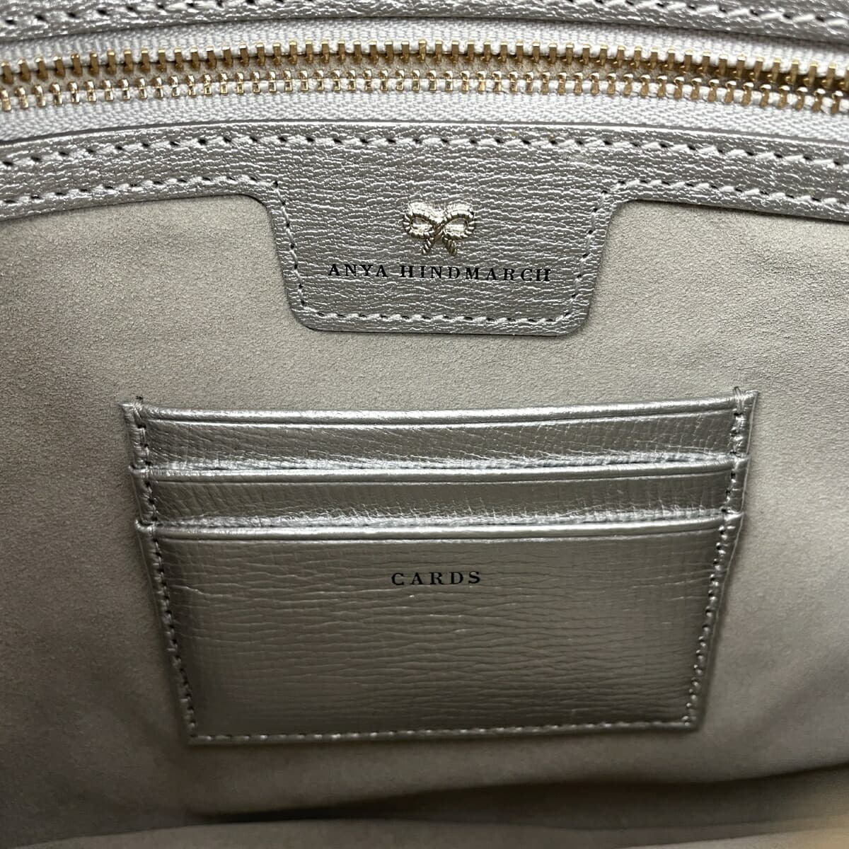 ANYA HINDMARCH Clutch Bag Leather Tassel Silver Color/Bordeaux Ladies 5