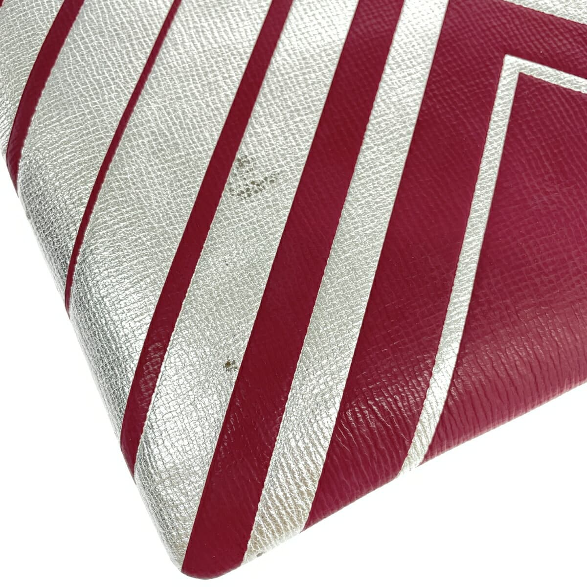 ANYA HINDMARCH Clutch Bag Leather Tassel Silver Color/Bordeaux Ladies 8