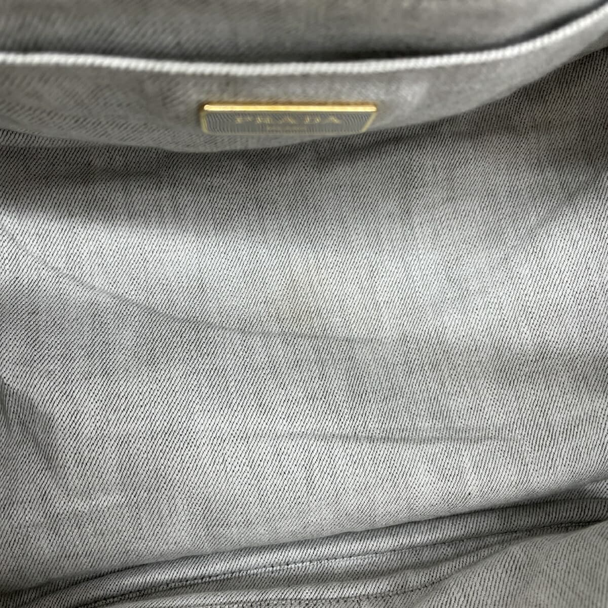 PRADA Canapa Tote Denim Gray Women's 10