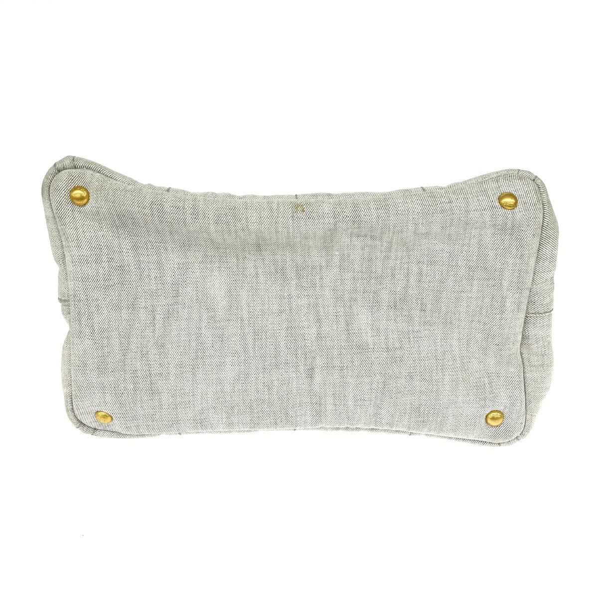 PRADA Canapa Tote Denim Gray Women's 5