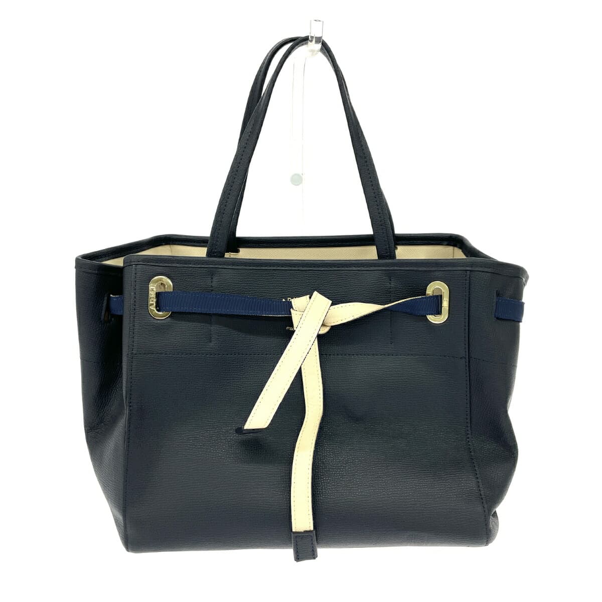 A.D.M.J (Accessoires De Mademoiselle) Accessoires De Mademoiselle Jap Tote Bag Leather Navy Women's