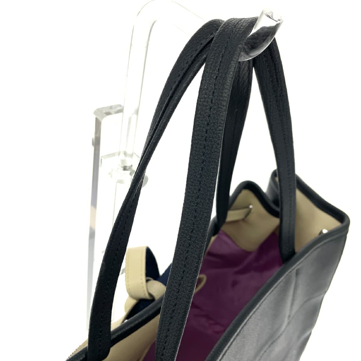 A.D.M.J (Accessoires De Mademoiselle) Accessoires De Mademoiselle Jap Tote Bag Leather Navy Women's 4