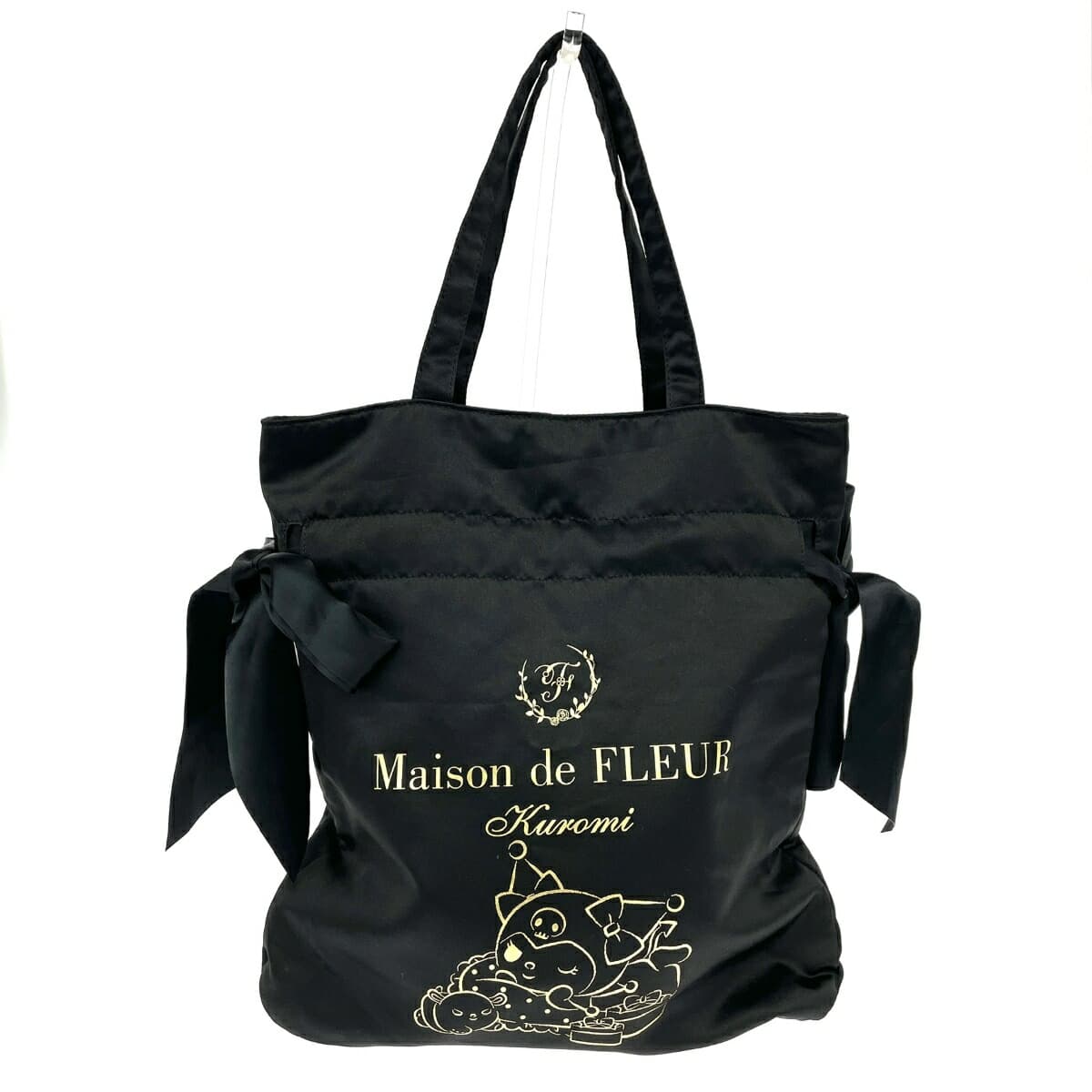 Maison de FLEUR Maison de FLEUR × Kuromi Drawstring Tote Bag Good Condition Nylon Black Women's