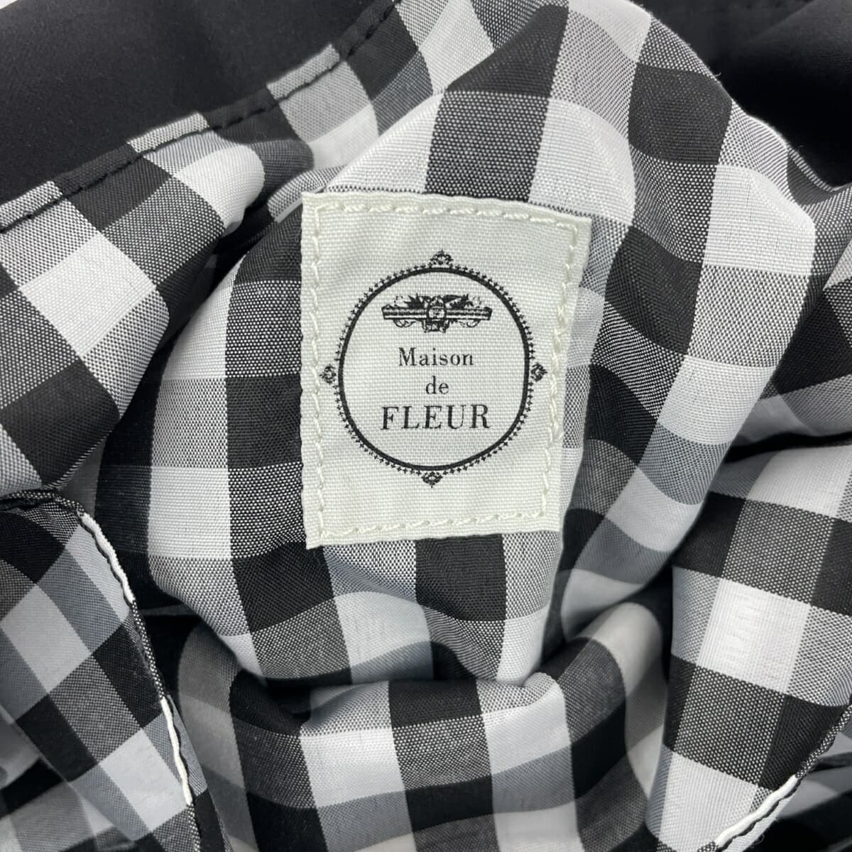 Maison de FLEUR Maison de FLEUR × Kuromi Drawstring Tote Bag Good Condition Nylon Black Women's 8