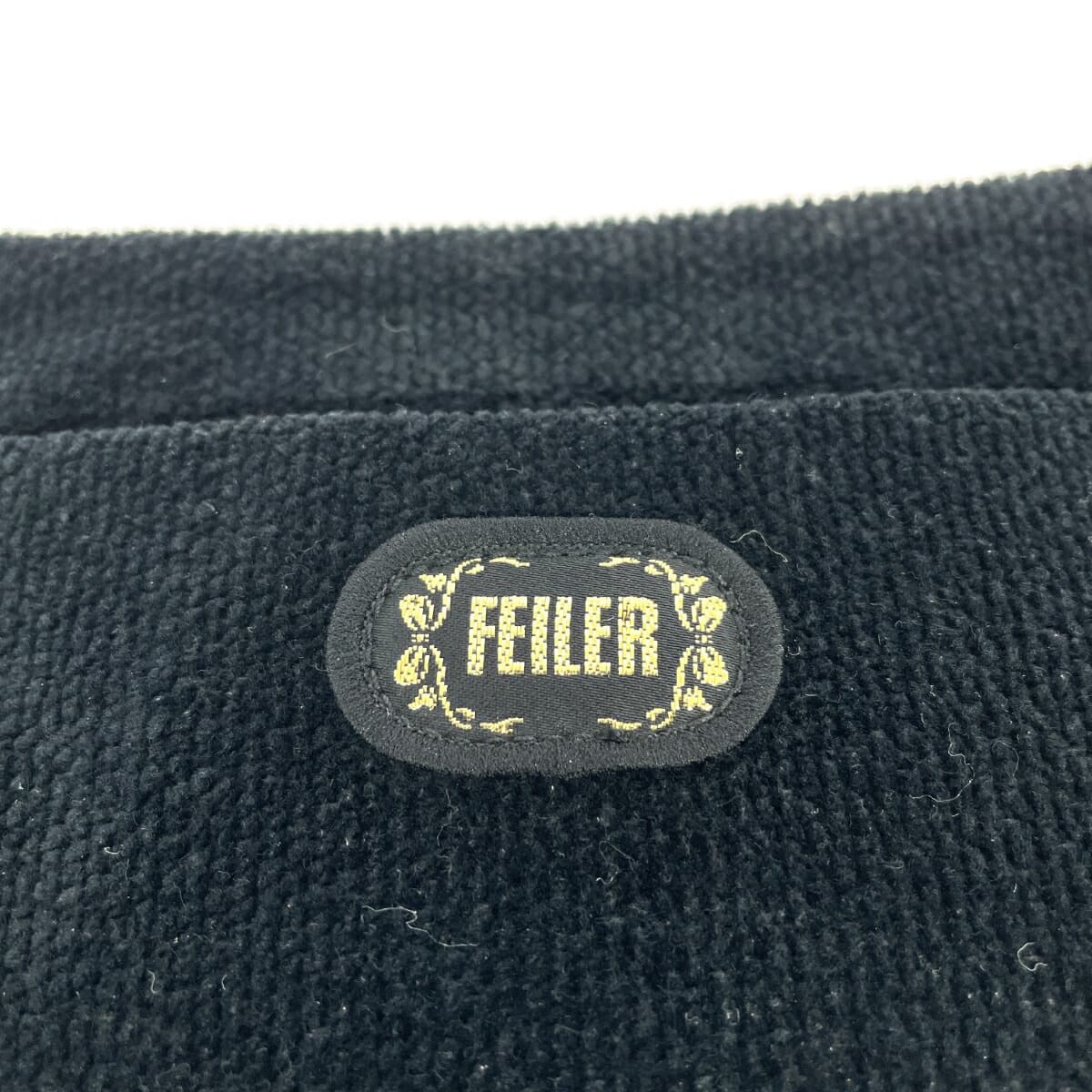 FEILER Shoulder Bag Floral Pattern Chenille Weave Black Ladies 5