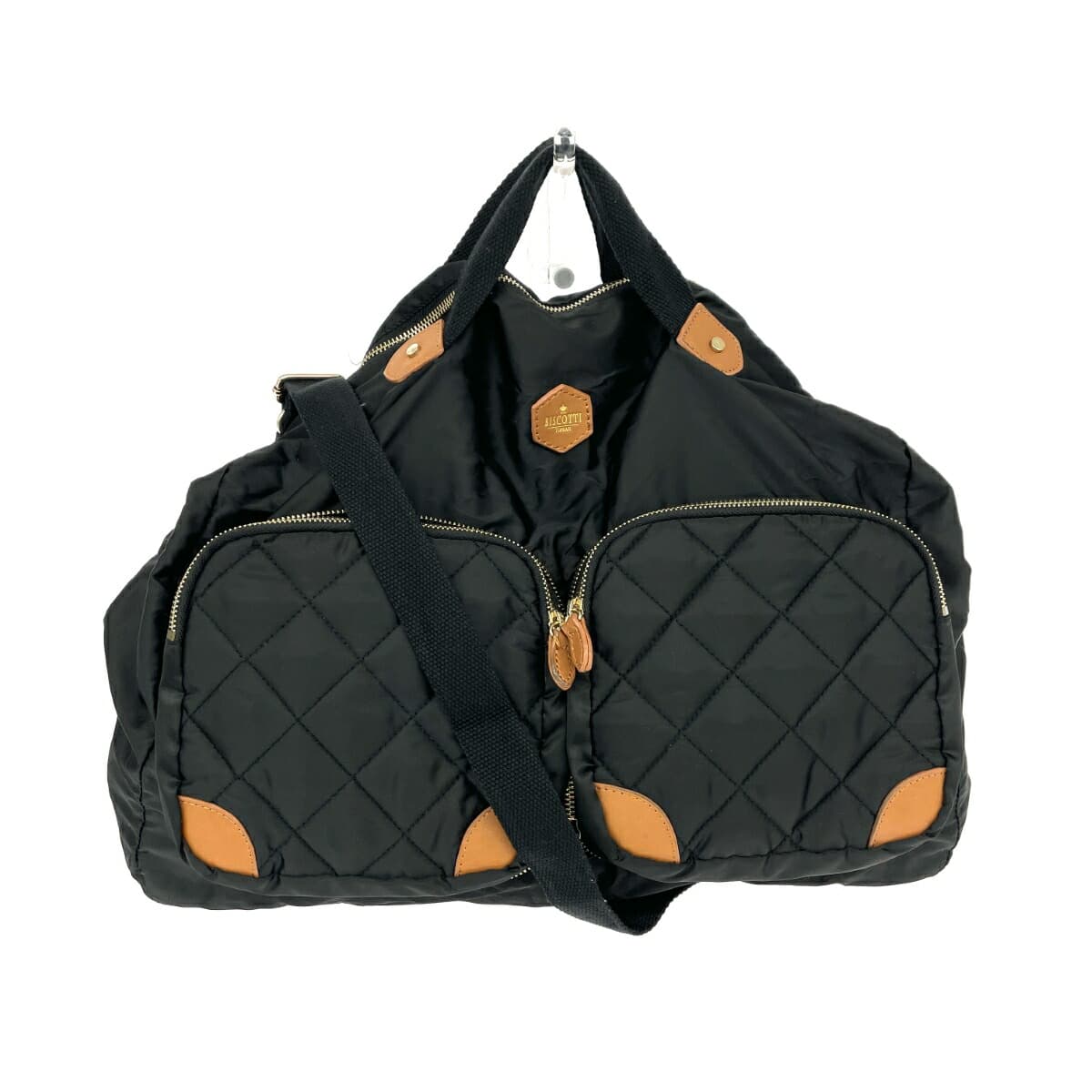 TOPKAPI Biscotti 2WAY Shoulder Bag, Foldable Quilted Parts, Nylon, Black, Ladies