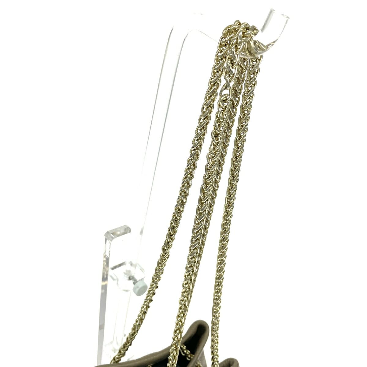 MARLON FIRENZE Marlon Firenze Chain Shoulder Bag Drawstring Studs Leather Beige Ladies 4