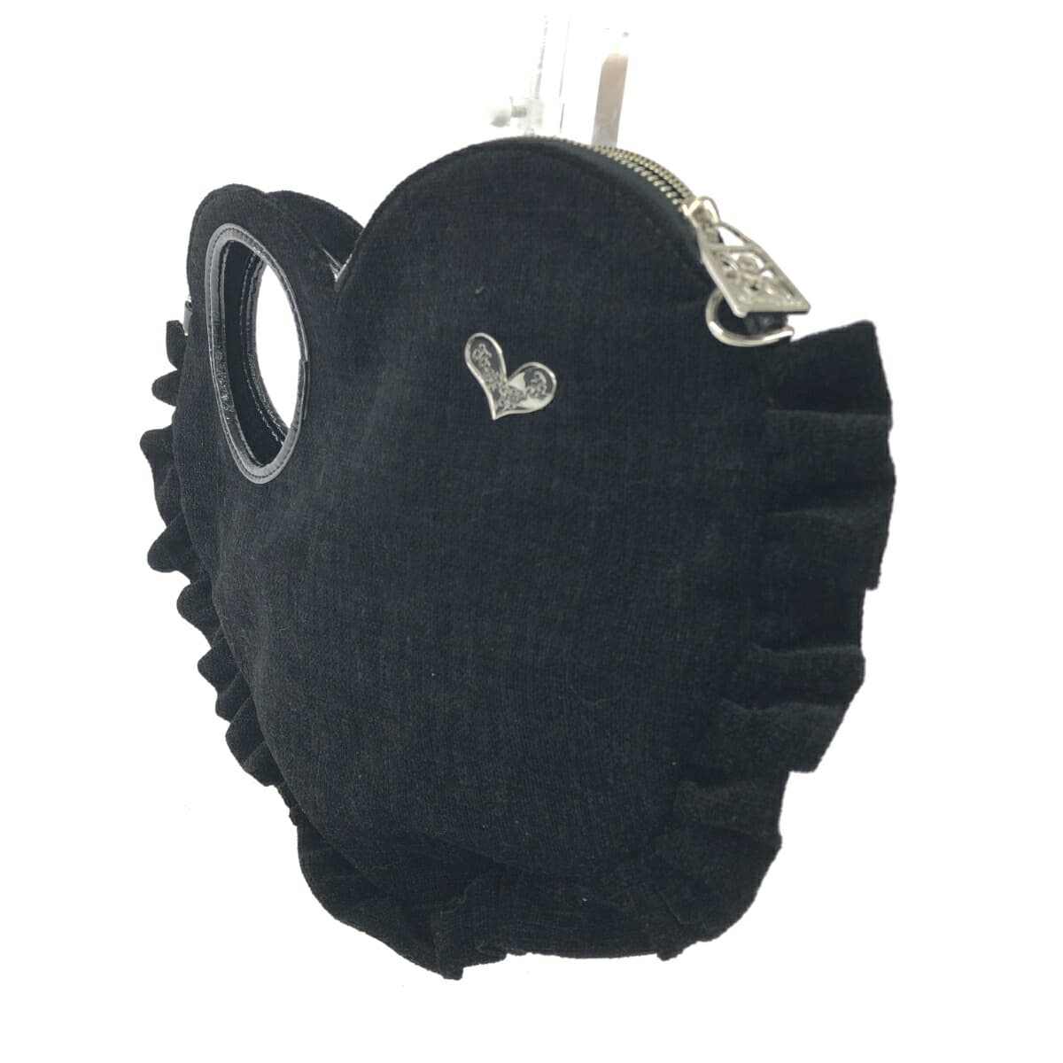 Think Bee With Bee Large Bag in Good Condition, Heart/Frill/Pile Fabric, Black, Ladies 4