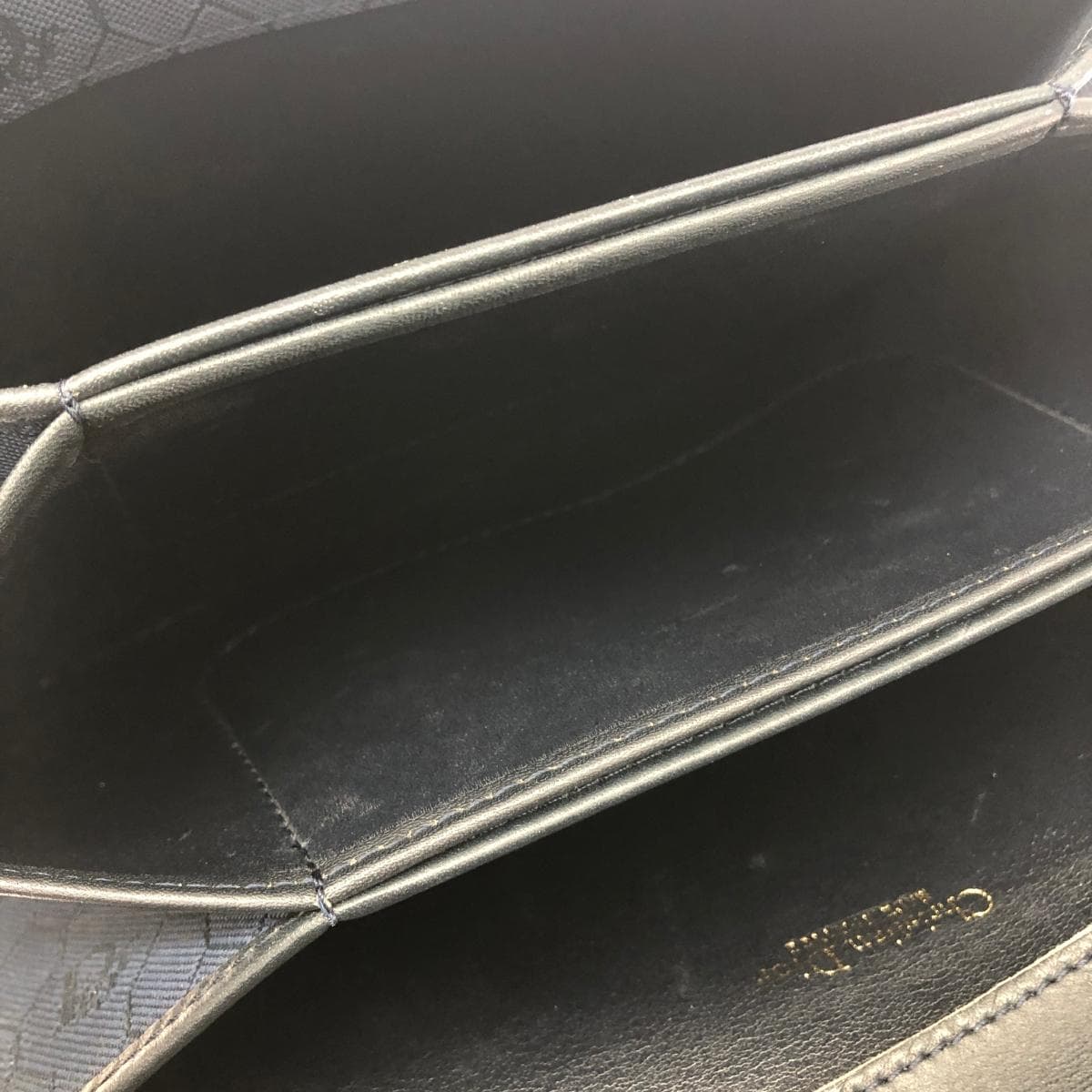 Christian Dior One Shoulder Bag Honeycomb Pattern/Push Lock/Canvas Nylon Navy Ladies 4