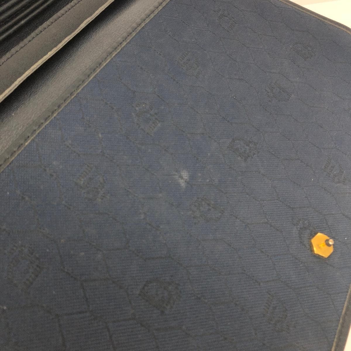 Christian Dior One Shoulder Bag Honeycomb Pattern/Push Lock/Canvas Nylon Navy Ladies 5