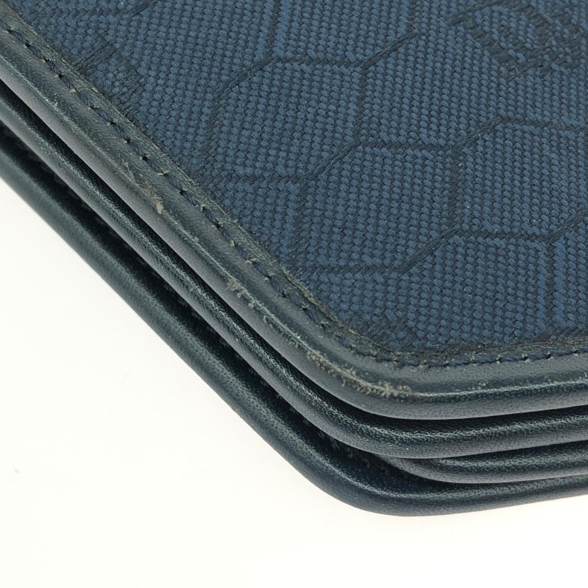 Christian Dior One Shoulder Bag Honeycomb Pattern/Push Lock/Canvas Nylon Navy Ladies 8