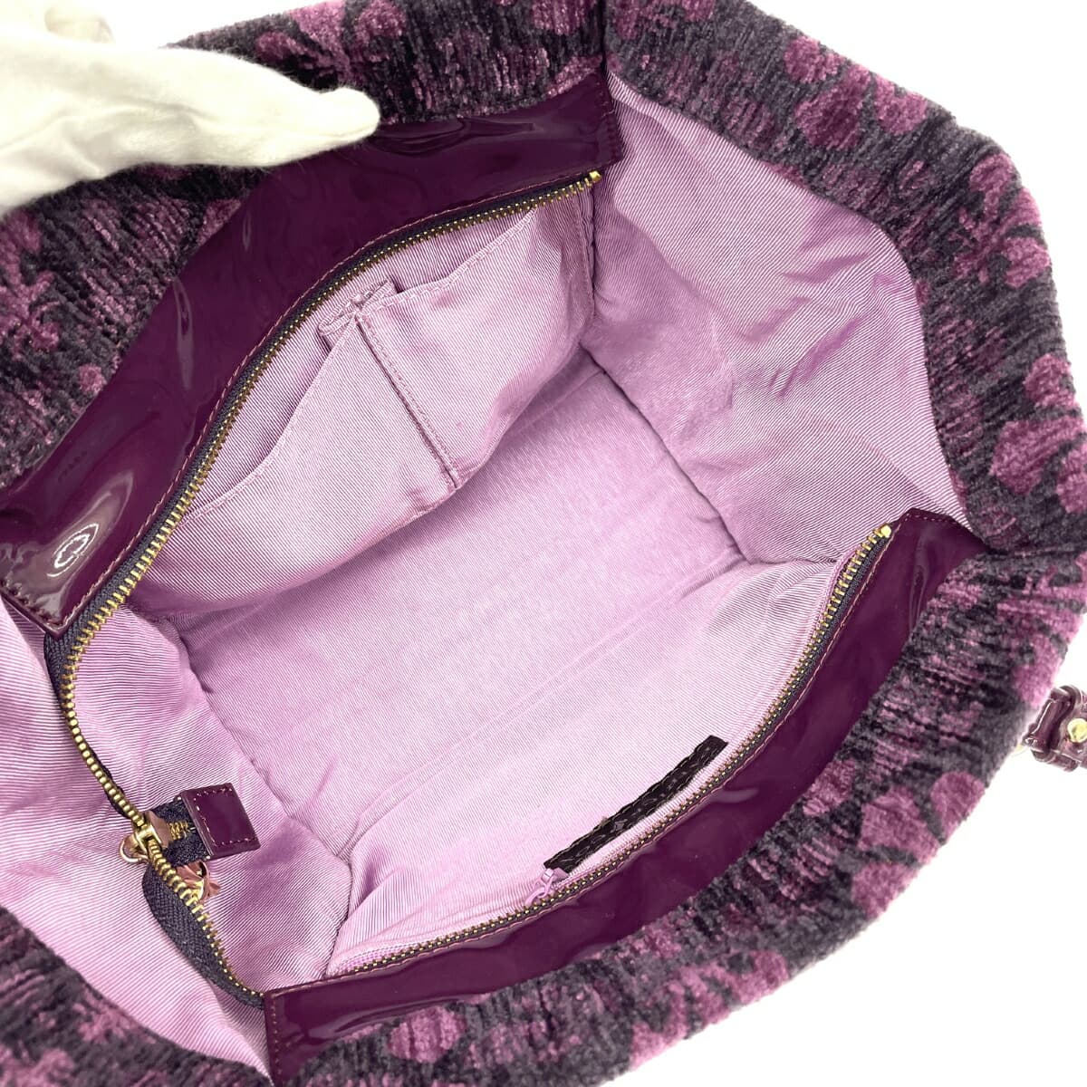 PATRICK COX Tote Bag, Lily Pattern, Pile Fabric, Purple, Ladies 7