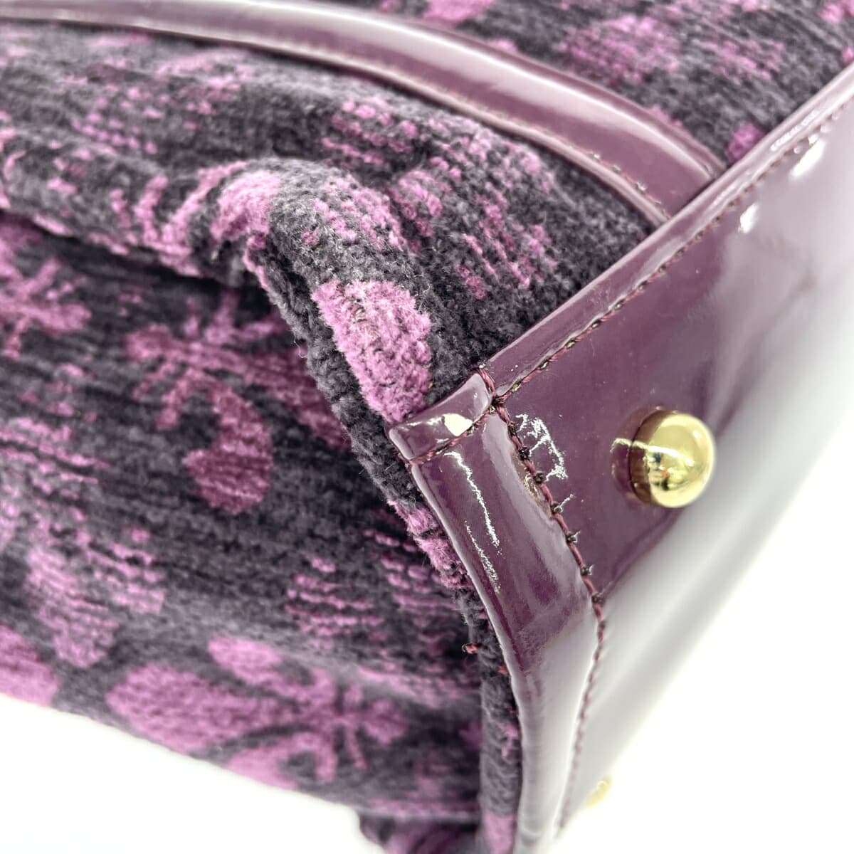 PATRICK COX Tote Bag, Lily Pattern, Pile Fabric, Purple, Ladies 8