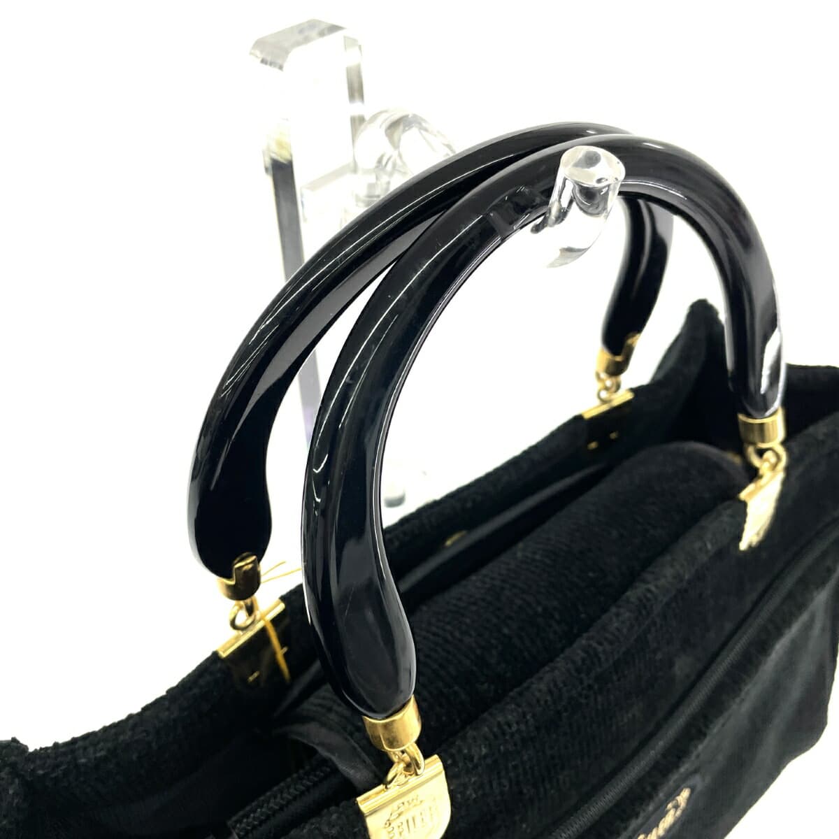 FEILER Handbag Prague Handle Poppies Chenille Weave Black Ladies 4