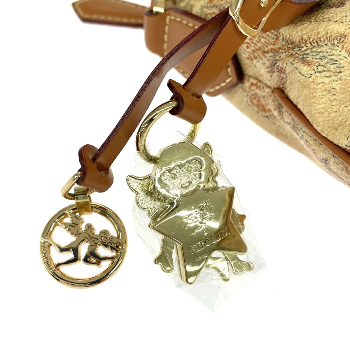 PIERO GUIDI Piero Guidi Shoulder Bag Like New Magic Circus PVC Beige Women's 6